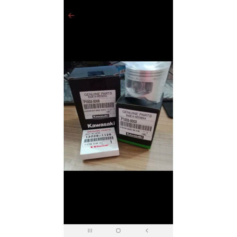 PISTON SEHER KIT KAZE OVERSIZE OS 50 / 0.50 SET ORIGINAL ORI ASLI KAWASAKI