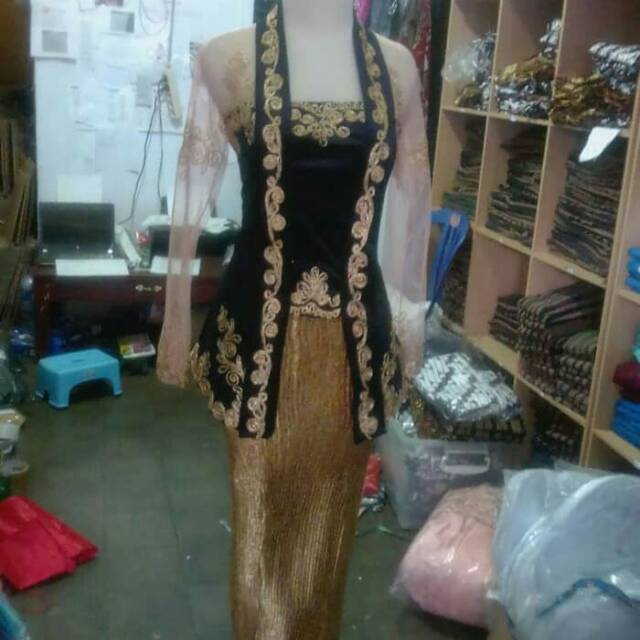 BAJU KEBAYA BLUDRU KOMBINASI TILE PUTRI DOMAS MURAH ADAT JAWA PAKAIAN TRADISIONAL SOLO JOGJA DEWASA