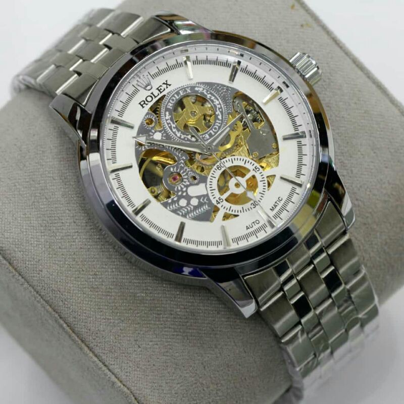 [ COD ] JAM TANGAN ROLEX PRIA SKELETON CHAIN AUTOMATIC TRANSPARAN