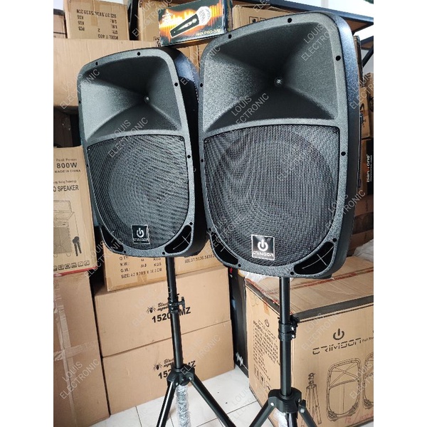 CRIMSON SOUL 15 Speaker Aktif + Pasif 15&quot; Komplit Stand Speaker + Mic