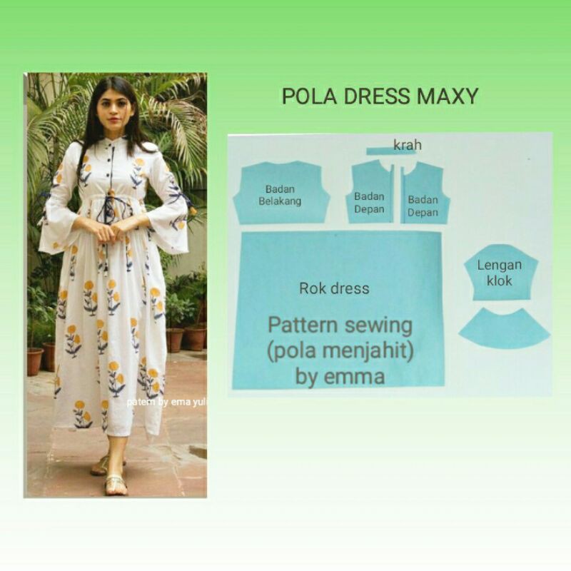 Jual Pola Baju Dress Panjang Maxy Shopee Indonesia