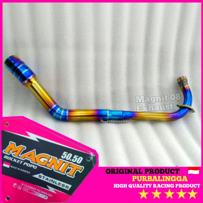 pipa leher knalpot Supra x 125 kolong twotone bluemoon - leheran Honda Blade Repsol blue gold