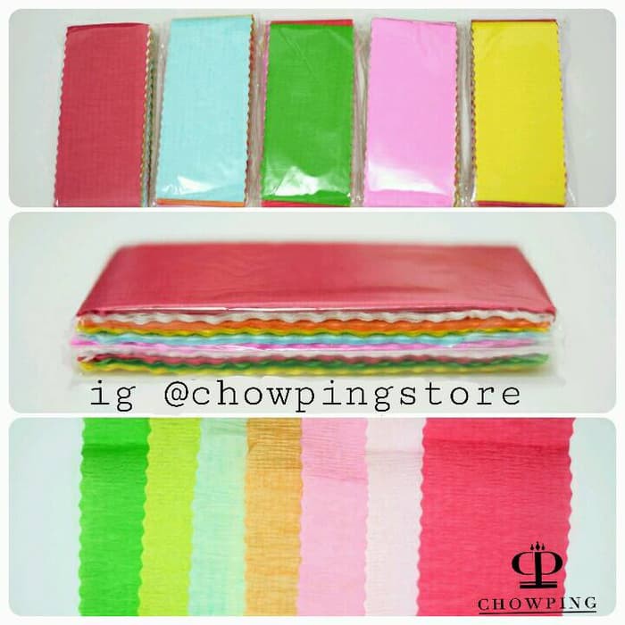 

TERLARIS!! KERTAS KREP POTONG WARNA WARNI / KERTAS DEKORASI PESTA / KERTAS TISSUE DEKORASI UNIK