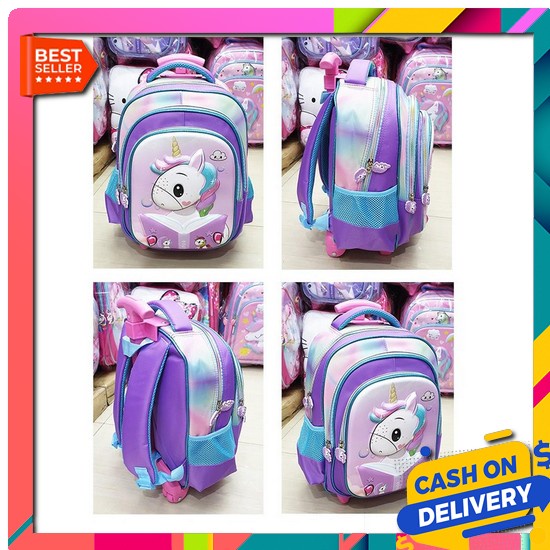 Tas Trolley Bags Sekolah Anak Tk Sd Bt21 Bts Koper Premium Troli Unise Tas Dorong Trolley Anak Tk U