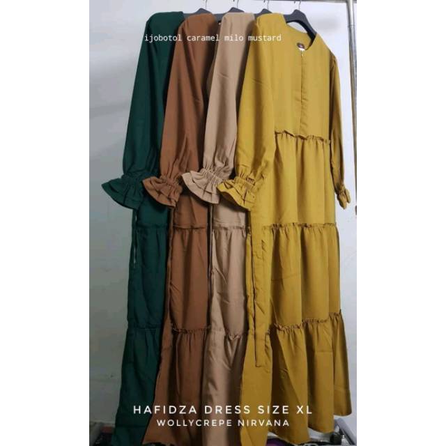 Ready Gamis Wollycrepe Rempel Susun Tangan Karet Rempel Shopee Indonesia