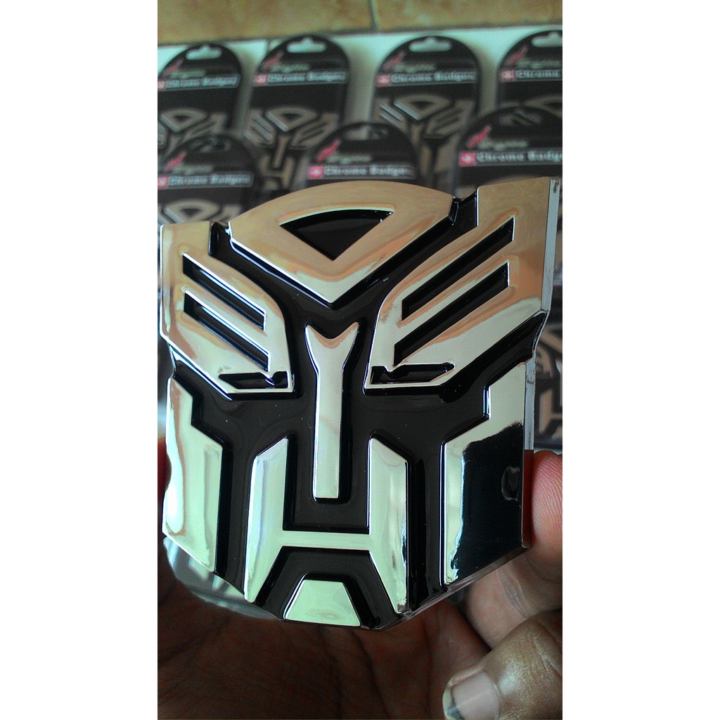 Emblem Lambang AUTOBOTS Transformers Chrome Logo Autobot Robot Transformer Chrom