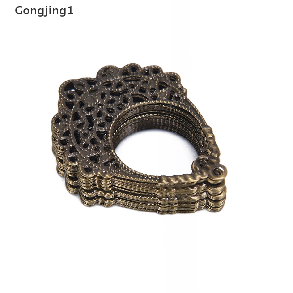 Gongjing1 30pcs Konektor Filigree Wraps Bahan Metal Untuk Membuat Perhiasan DIY