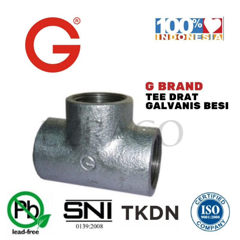 Jual Tee Galvanis Besi Inchi Drat Bspt Shopee Indonesia