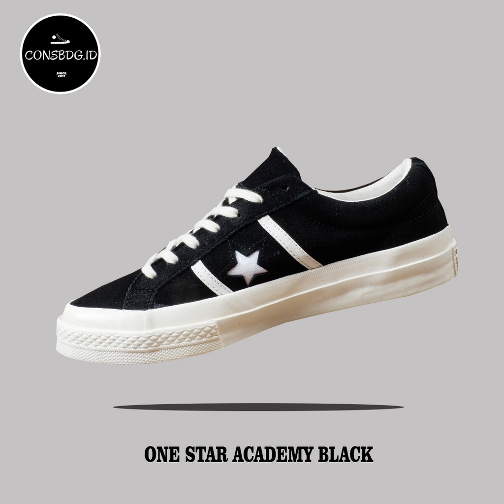 one star suede triple black low top