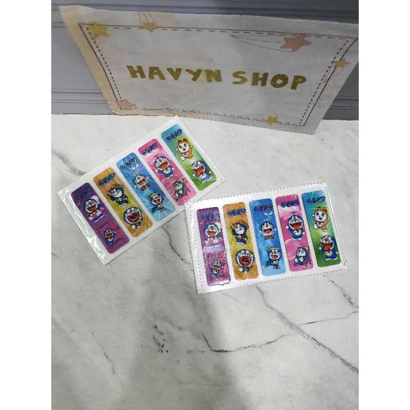 pembatas buku plastik/post it plastik/bookmark/sticky note PLASTIC-Doraemon