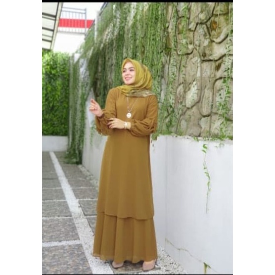 GAMIS  SERUTY BABYDOLL WANITA MUSLIM TERBARU/GAMIS MELAYU POLOS/DRESS MAKSI/COD