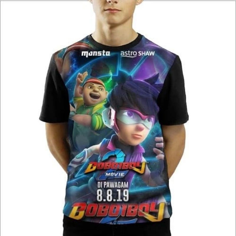 Kaos Boboiboy Galaxy The Movie 2 anak bahan adem