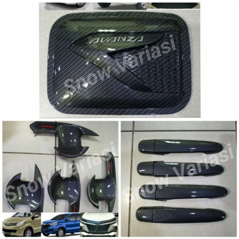 Paket outer handle tank cover all new Avanza carbon