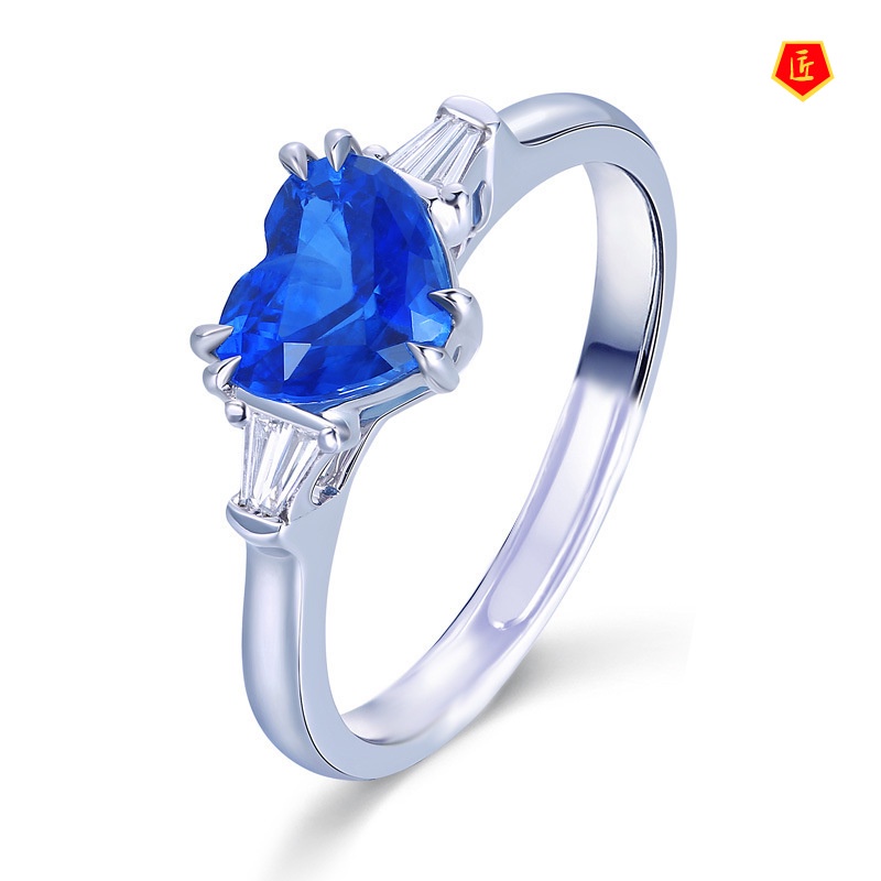 [Ready Stock]Classic Sapphire Heart-Shaped Ring