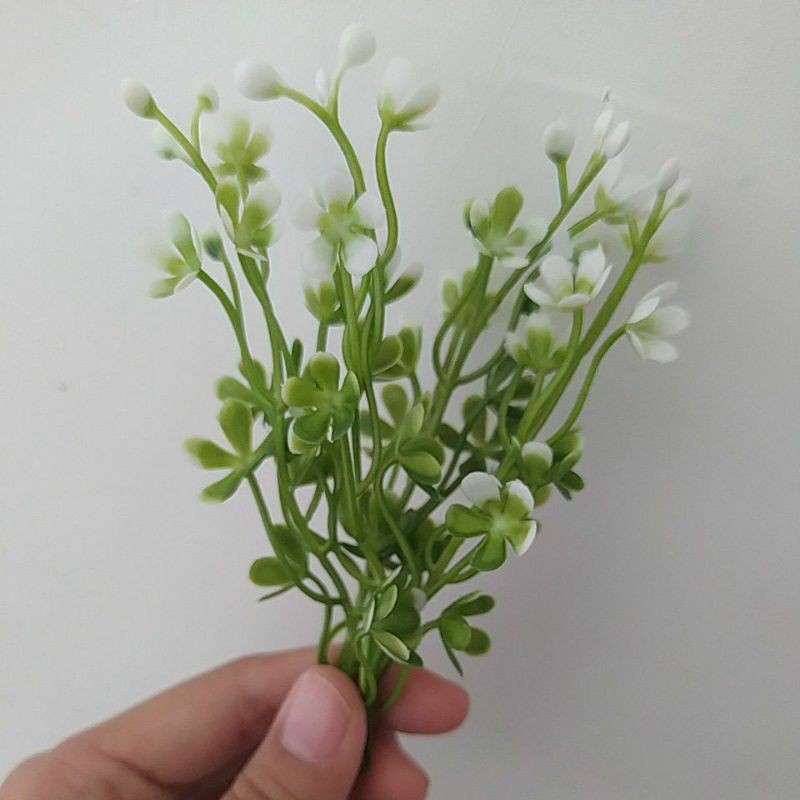 BI43 Bunga Plastik Ujung Putih Bunga imitasi Untuk Hias Mahar