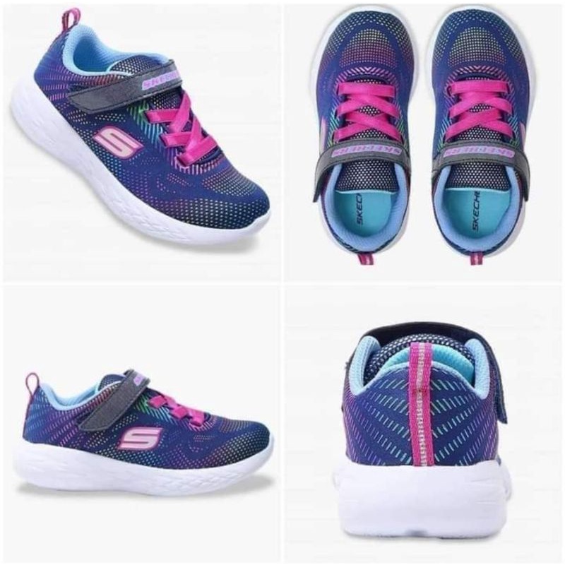 Sepatu SKECHERS GO RUN 600 Shimmer Speed Girls  Sneakers Shoes NAVY sizwe 21