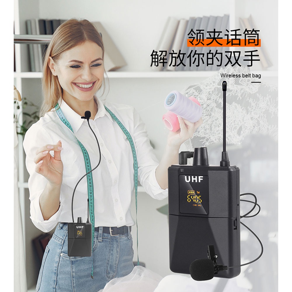 XTUGA UHF Mikrofon Nirkabel Lavalier Wireless Lapel Microphone System Podcast Live - AD-220