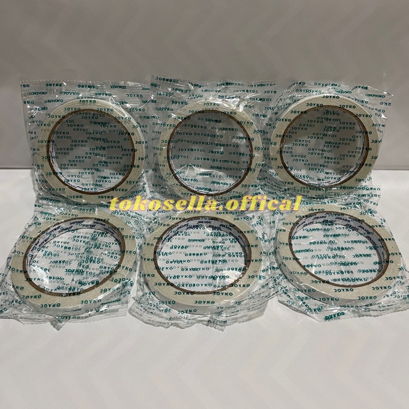 

Double Tape Joyko Lem Perekat 2 sisi 12 MM x 15 Yard 1/2 Inch