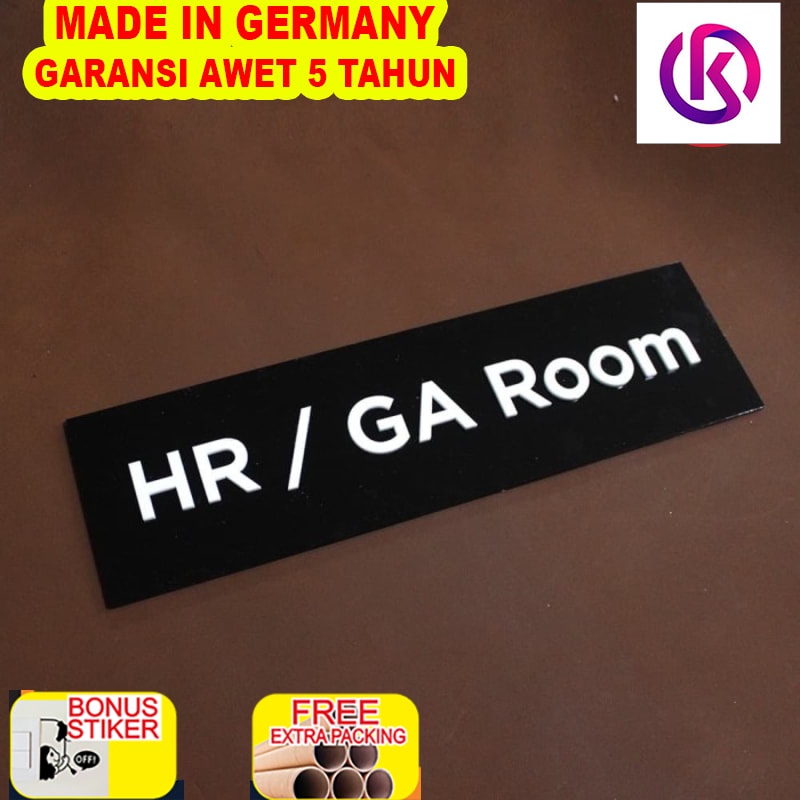 

Terlaris Sign Signage HRD Room Acrylic Hitam / Sign Acrylic Timbul Custom
