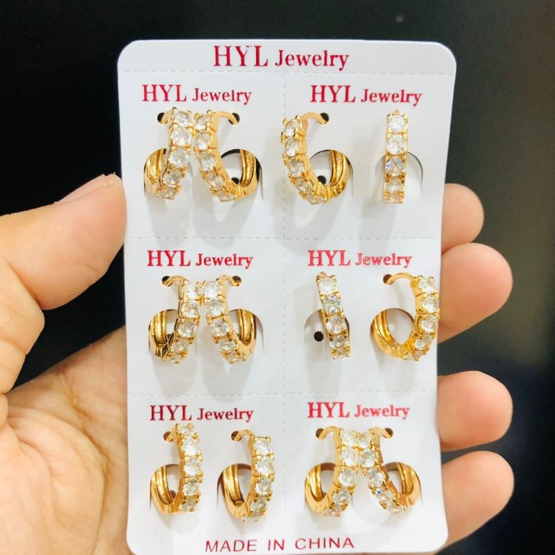 Anting xuping wanita dewasa lapis emas aksesoris fashion
