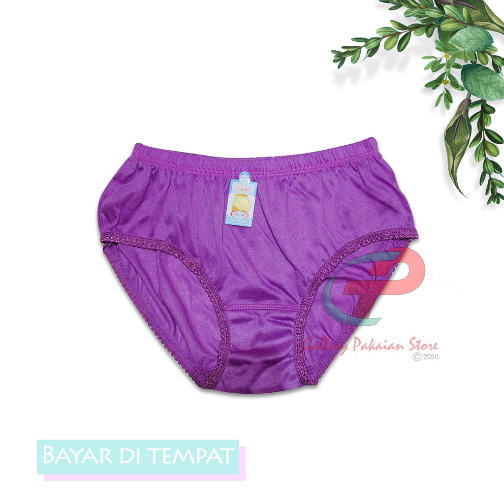 SETENGAH LUSIN 6 PCS CELANA DALAM WANITA MURAH  undies merk bela warna kalem ukuran jumbo XXL