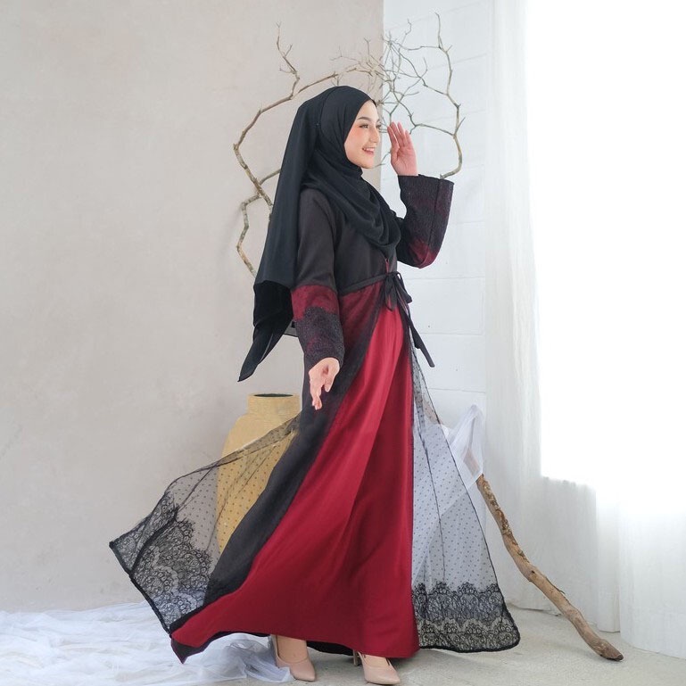Exclusive Casual Abaya Hitam Bordir Bahan Jetblack Saudi Dress Maxi Turki Umroh Kwalitas Boutique-7