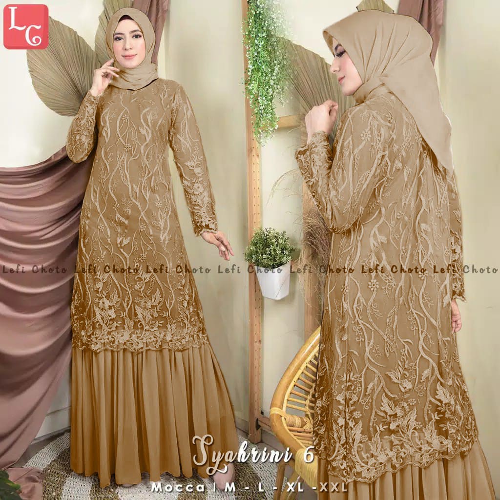 GAMIS SYAHRINI MIX TUTU / GAMIS BRUKAT SIZE S - XXL SUPER JUMBO (COD✔️) GAMIS SYARI SYARIE GAUN PEST