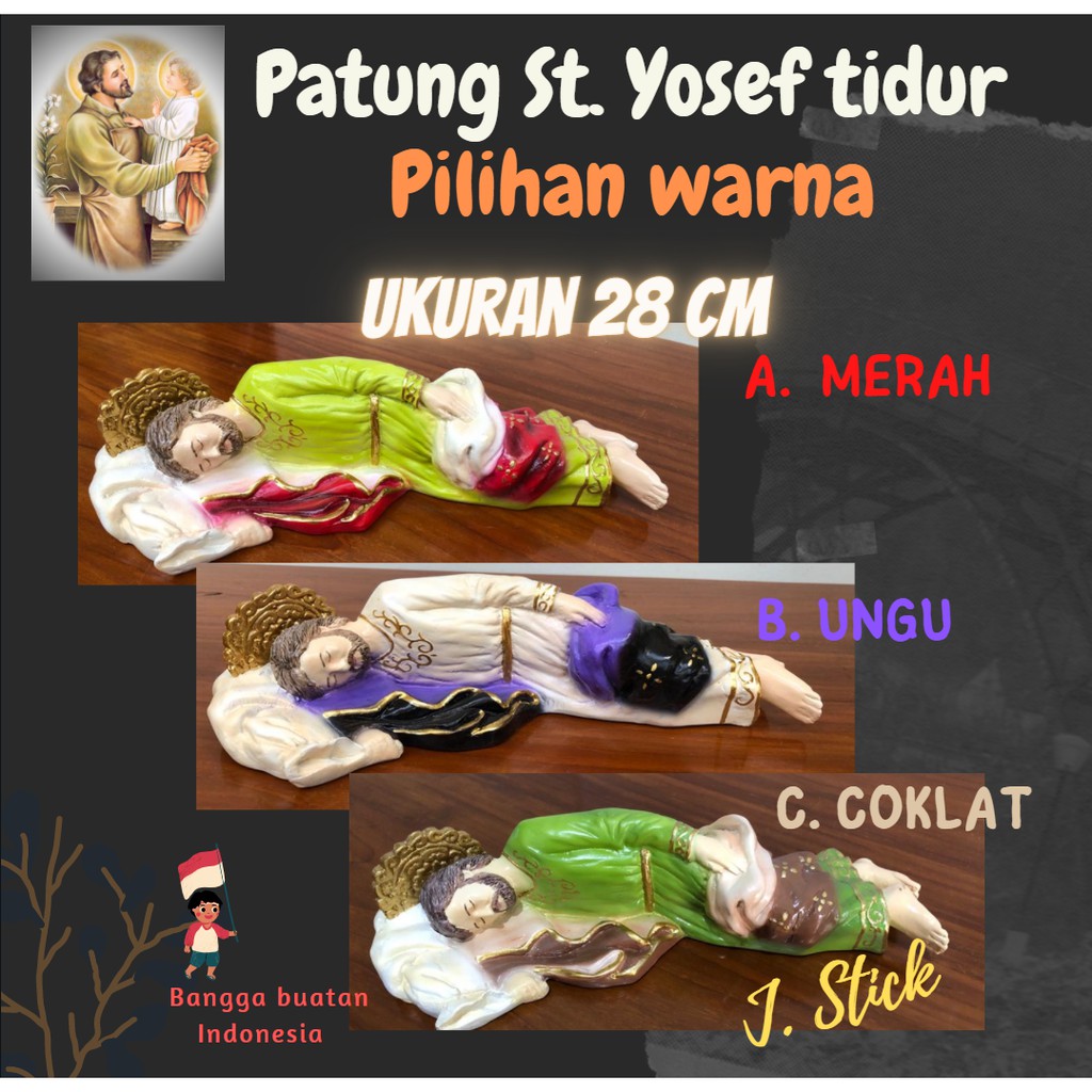 PATUNG ST. YUSUF TIDUR , 28 CM