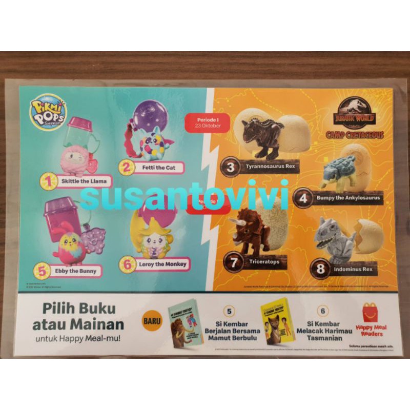 Happy Meal Mcd Mcdonalds Pikmi Pops Jurassic World