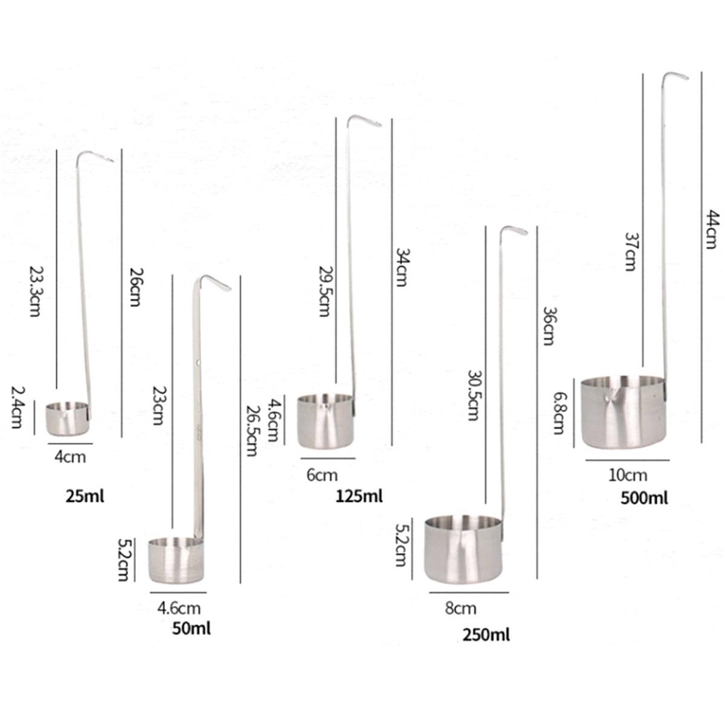 Sendok Celup Gagang Panjang Bahan Stainless Steel Untuk Teh / Kopi / Saus / Bir