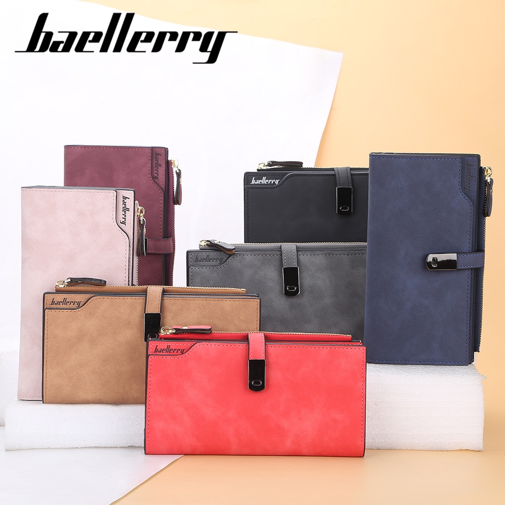 BAELLERRY N2355 Dompet Wanita Panjang Dompet Handphone Bahan Kulit PU Leather WATCHKITE WKOS