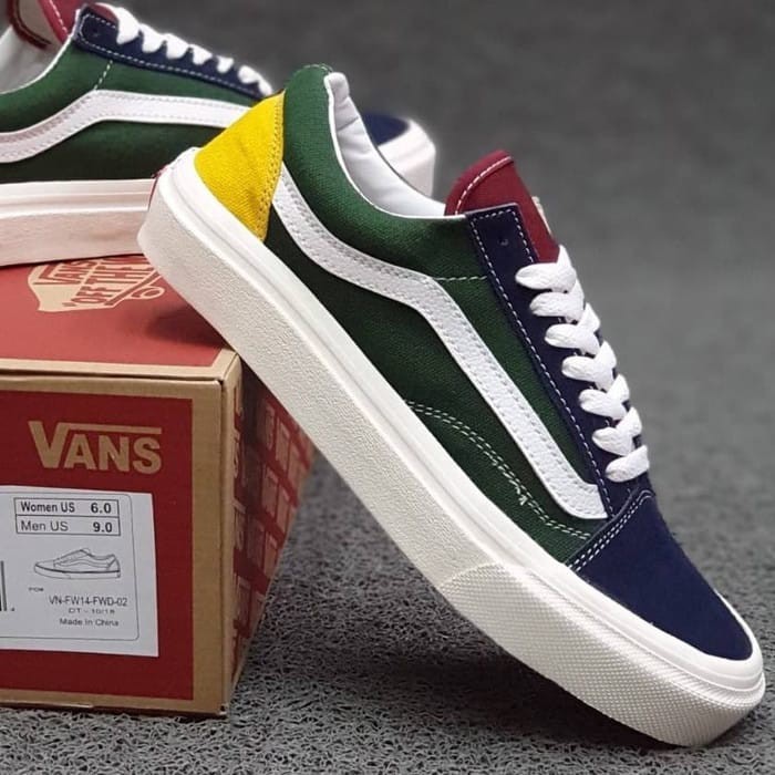 SEPATU VANS CACING WARNA KOMBINASI RAINBOW / VANS OLD SKOOL PRIA ORIGINAL / SEPATU SEKOLAH / KASUAL