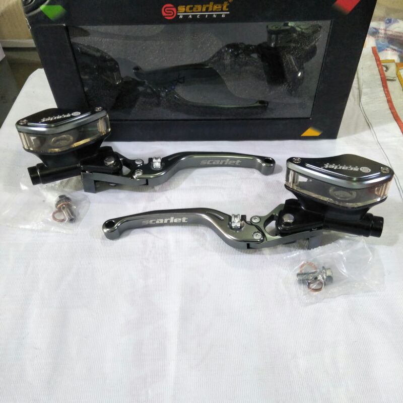 master rem scarlet set kanan kiri tabung oval cnc grey nmax old nmax new 2020 pcx lokal adv 150