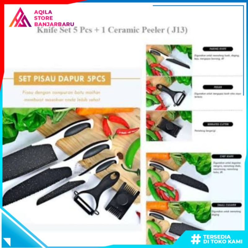 Pisau J13 5in1 Set / Pisau J13 5 PCS / Pisau Set 5 IN 1 Keramik J13
