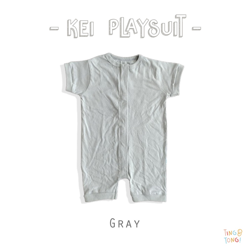 [TINGTONG] - Kei Playsuit | terusan bayi/anak-Gray