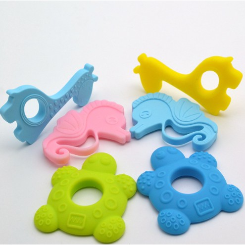 Mainan Teether Model Animal Bahan Silikon Food Grade Gigitan Anak Bayi Tupai Gajah