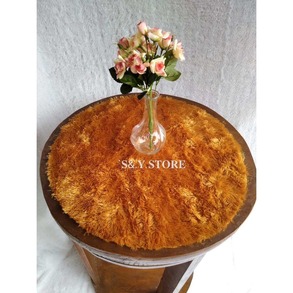 Taplak Meja Bulat /Alas Meja /Taplak Meja Kain Bulu Rasfur