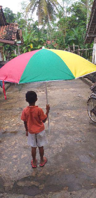 Payung Pantai Warna Pelangi Taman Cafe Tenda Pkl Lapak Jualan Dagang 140cm