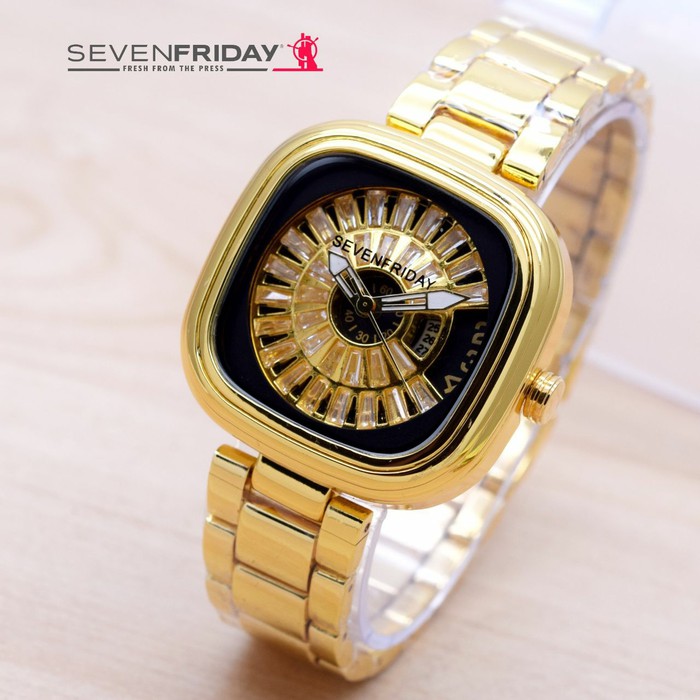 Jam Tangan Wanita / Cewek Sevenfriday Cinderella Rantai Full Gold