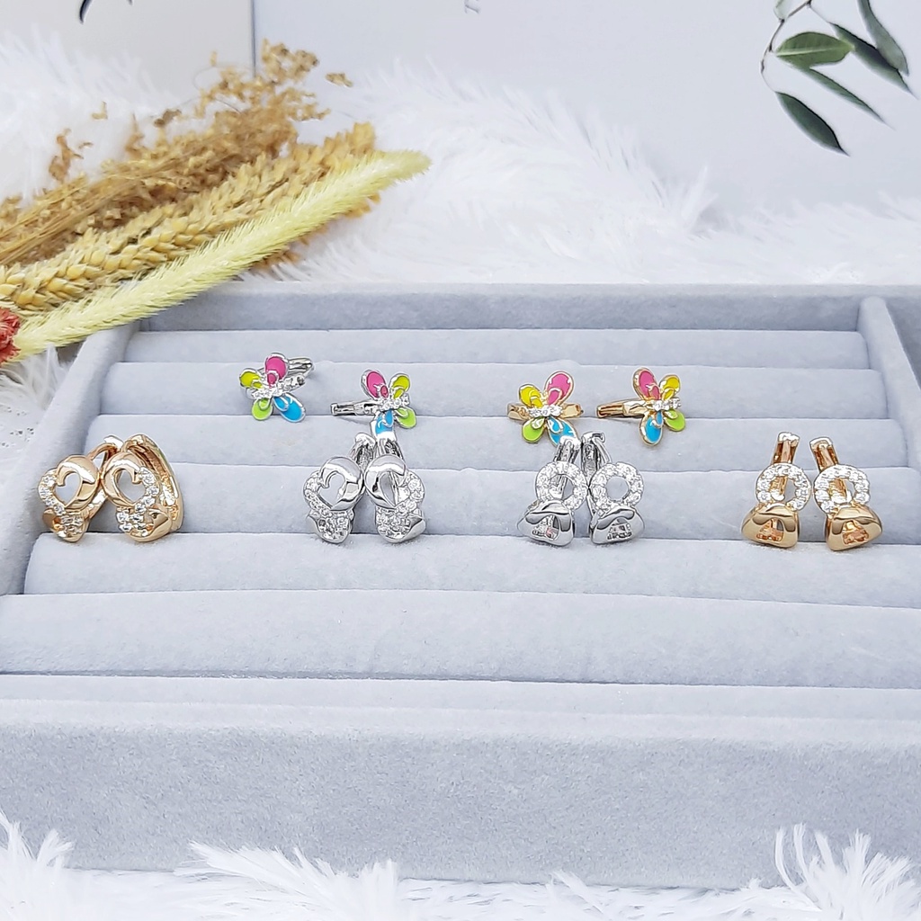 Anting Xuping Premium Asli Giwang Catok Ukir Love Kupu - BE319