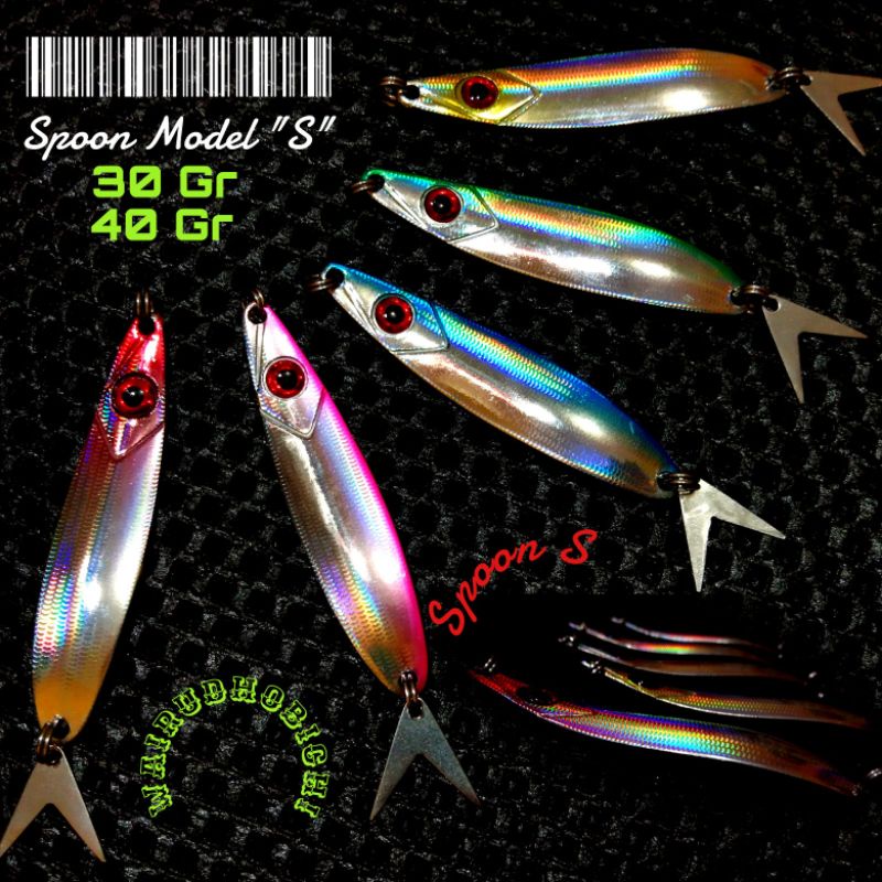 Spoon Lure TERBARU MODEL S 30gr /40gr - Umpan casting Tengiri Barakuda Talang