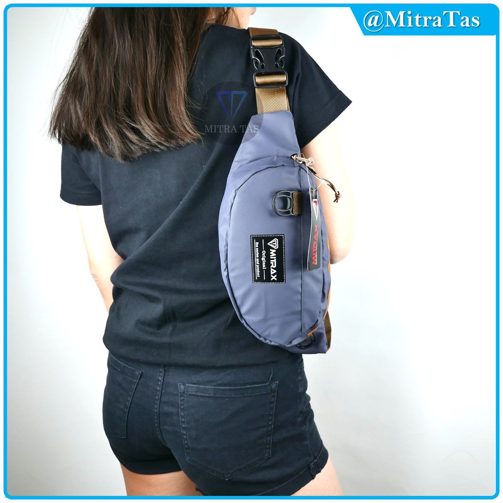 Waist Bag Mitrax Seis Bahan Kulit Bimo Waterproof! Tas Pinggang / Waistbag Pria Keren Anti Air!