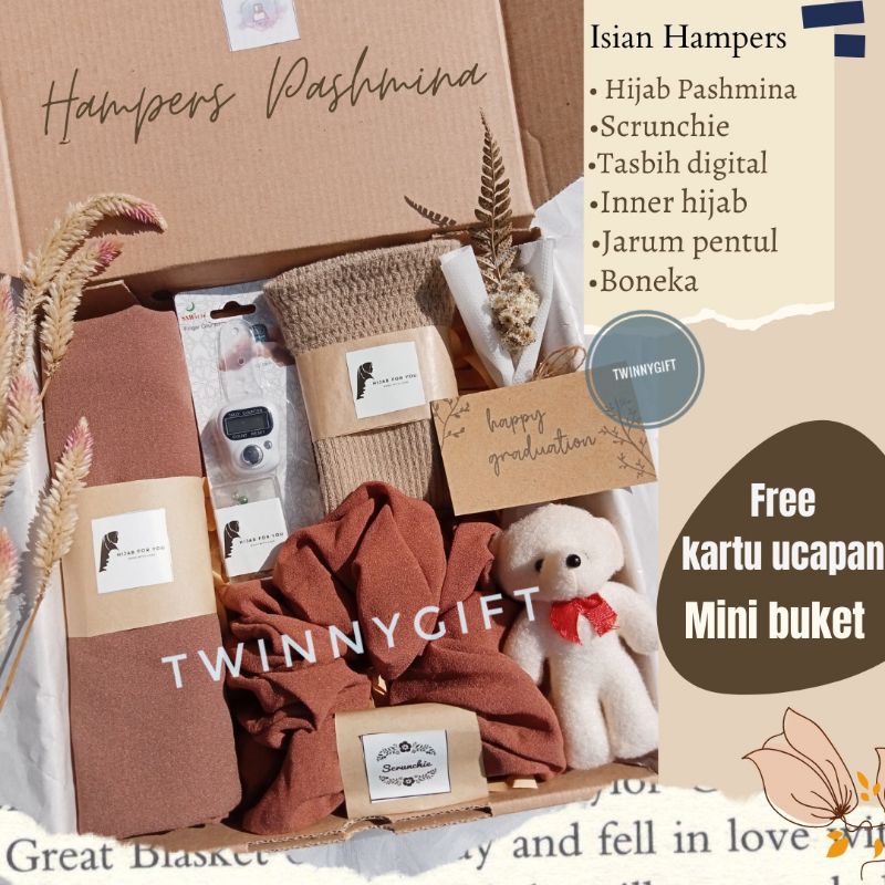 

KADO ULANG TAHUN CEWEK HIJAB PASHMINA HAMPERS /GIFT BOX HIJAB PASHMINA DIAMOND CERUTY BABYDOLL WISUDA/ULANGTAHUN/WEDDING/ANNIVERSARY/LEBARAN