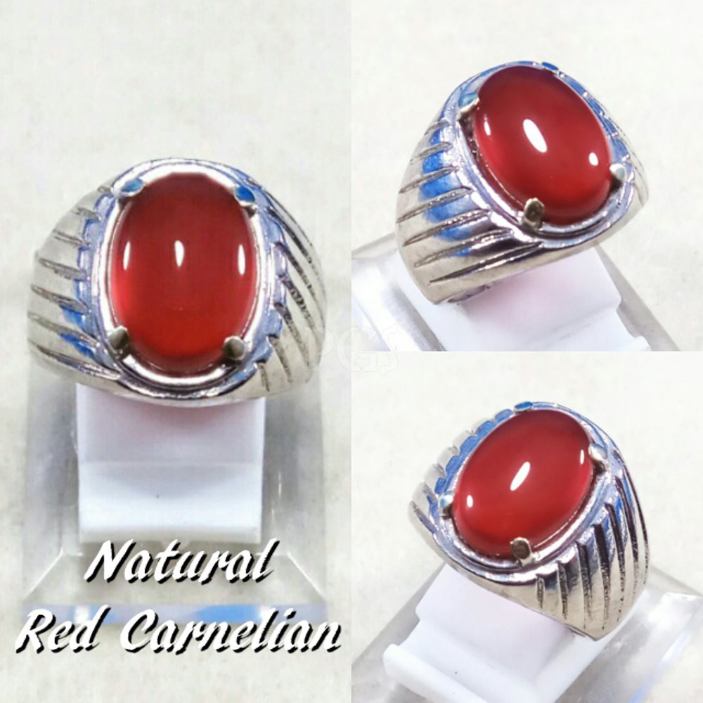 CINCIN BATU AKIK NATURAL RED CARNELIAN MINI SIZE MERAH MEWAH DAN MANTAP TERMURAH