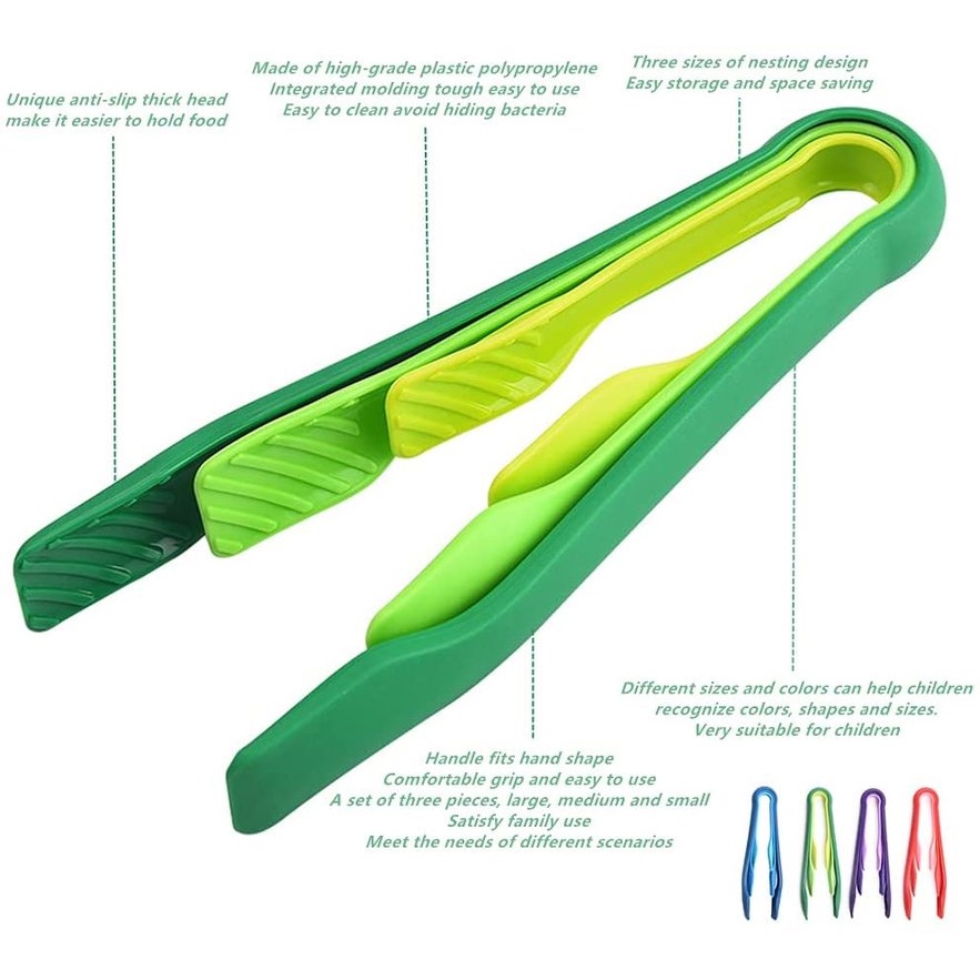 Hot Sale/3Pcs PP Penjepit Dapur Makanan/Silikon Klip Masak Non-slip/BBQ Salad Clamp Aksesoris Dapur