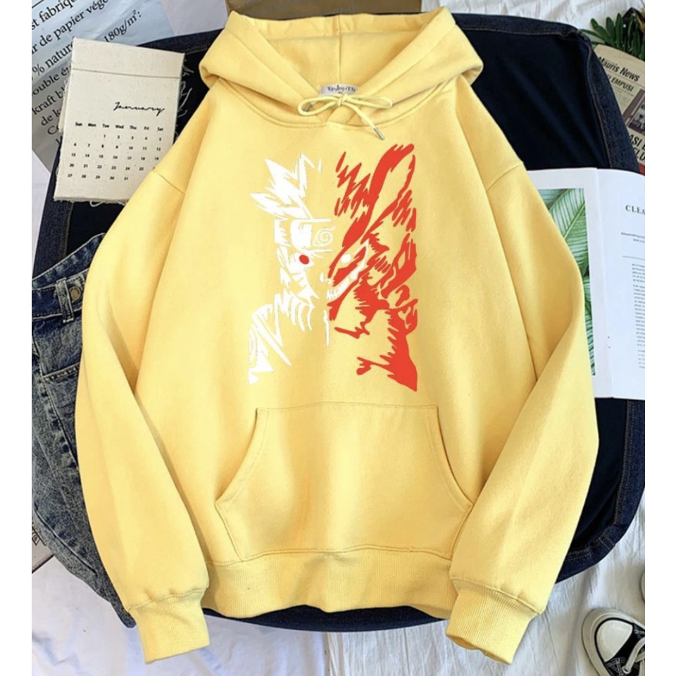 Sweater Hoodie Anime WOLF NARUTO II WOLF NARUTO Jumper Hoodie II Sweter Oblong Topi Sz M - XL ( Pria &amp; Wanita / Anak &amp; Dewasa )