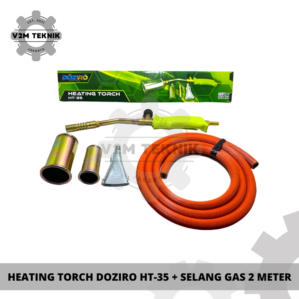 DOZIRO Heating Torch Gas LPG HT-35 / Alat Bakar Las Blender 3 Kepala + Selang 2 Meter / Stang Las Ba