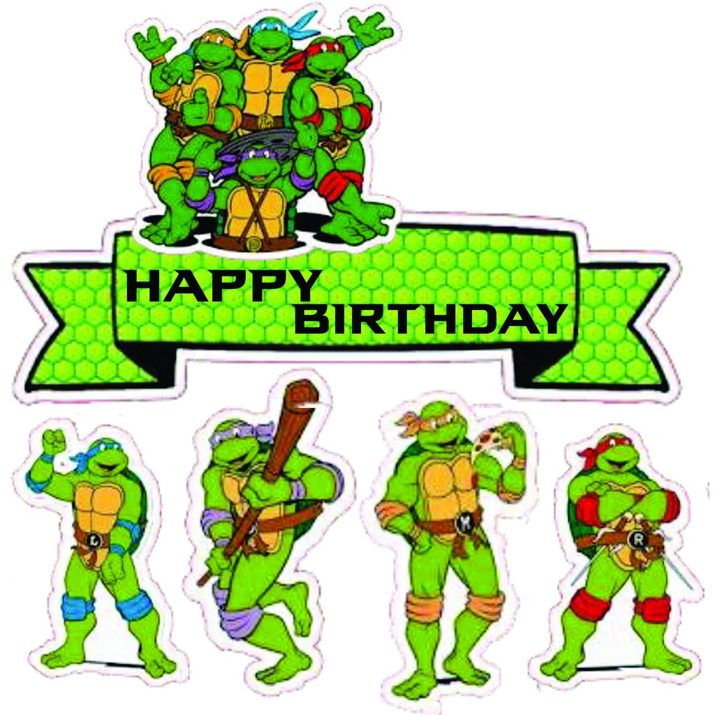 

TOPPER CAKE CUSTOM TOPPER ULANG TAHUN / HIASAN KUE NINJA TURTLES
