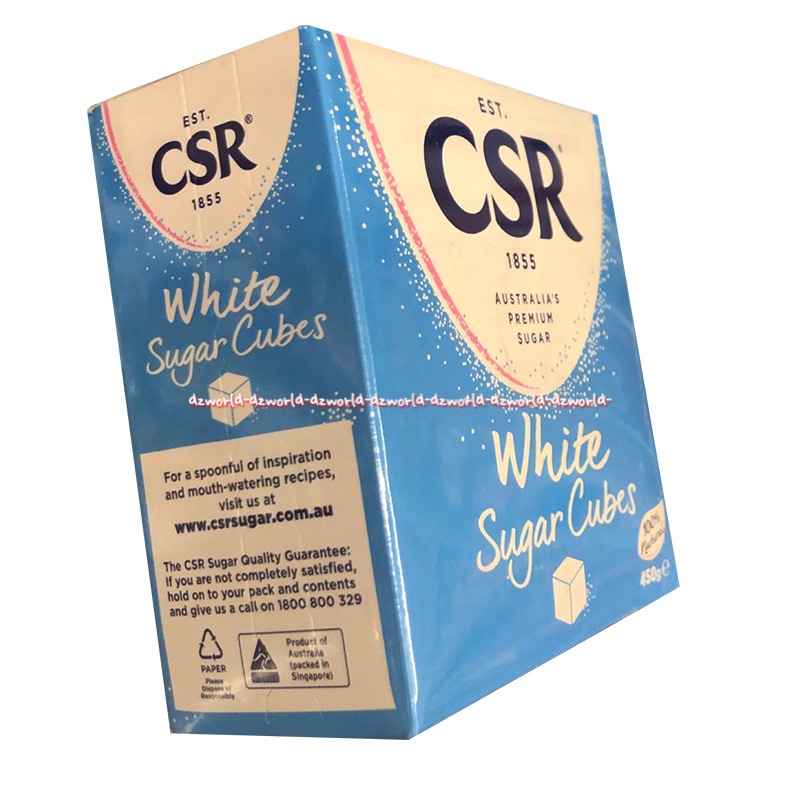 CSR White Sugar Cubes 450gr Gula Kotak Putih Import Terbuat Dari 100% Tebu Alami C.S.R Ceeser Sugar Cube Kotak