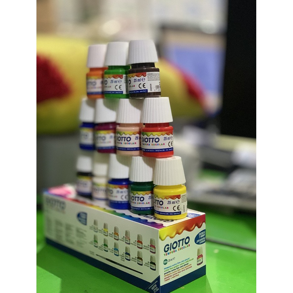 

Giotto tempera escolar paint 25ML 12 warna Washable Non Toxic SF6